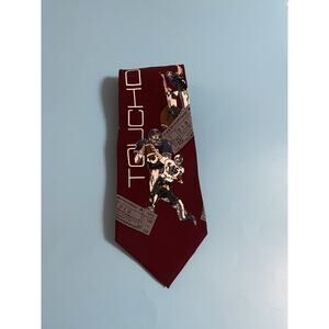 American Sports Football Tie Maroon TOUCHDOWN